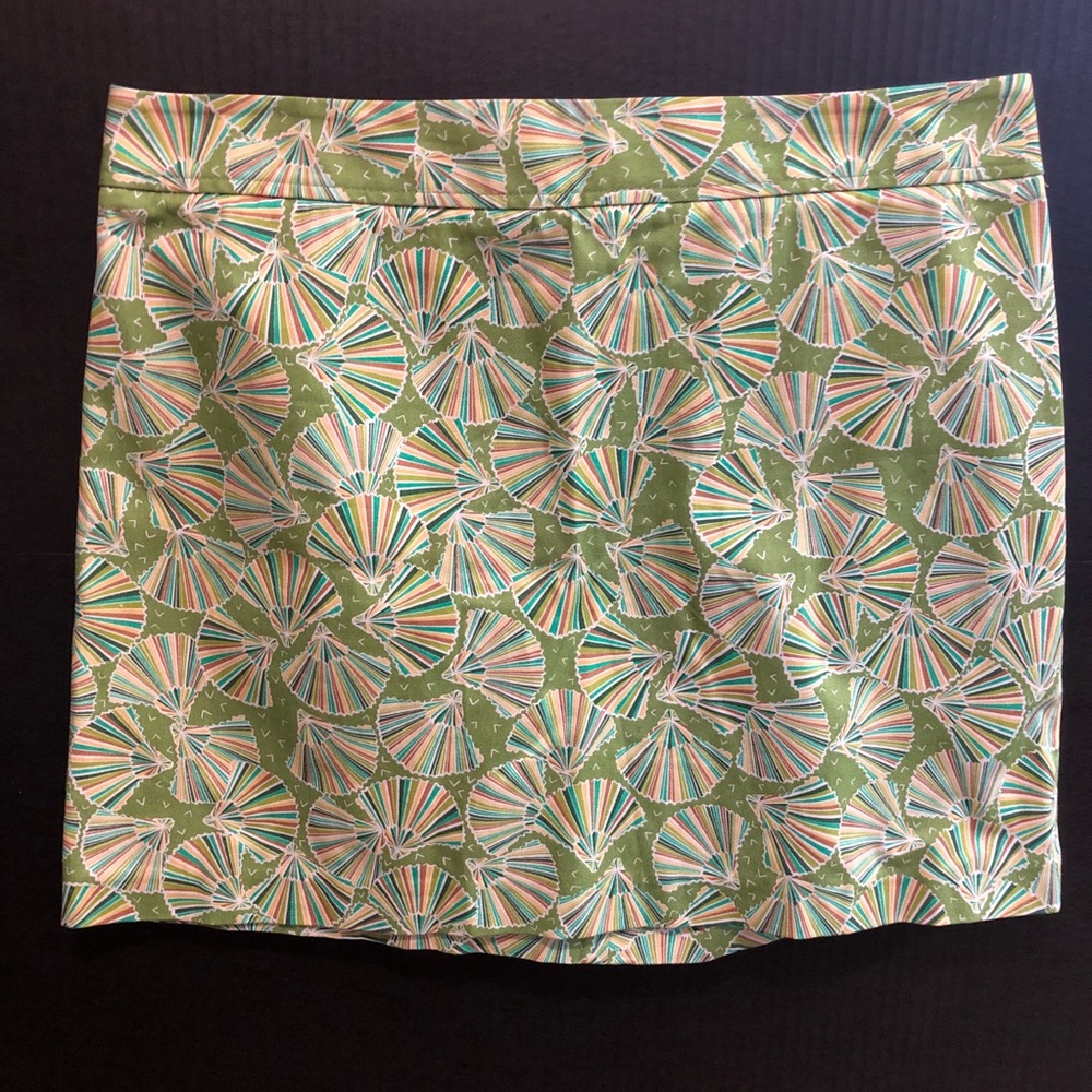 J Crew Light Green Pattern Skirt, Size 10
